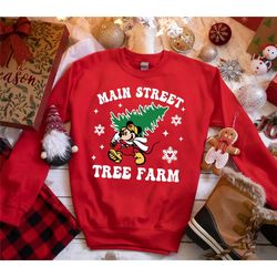 main street christmas tree farm fresh shirt, merry christmas sweatshirt, mickey's christmas tree farm truck shirt, tree