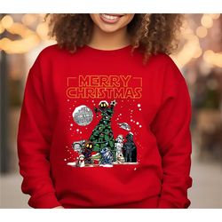 star wars merry christmas sweatshirt, christmas galaxy's edge t-shirt, disney christmas tree shirt, disney star wars xma