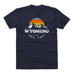 wyoming men's cotton t-shirt - wyoming lifestyle wyoming established 1890 wht