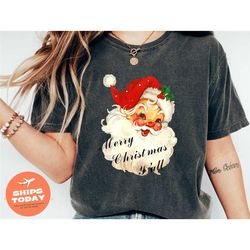 merry christmas santa shirt, retro santa shirt, gift for christmas, retro christmas shirt, christmas shirt for women, gi