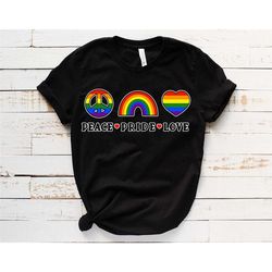 peace pride love t-shirt, lgbt shirt, rainbow heart shirt, rainbow shirt, gay pride, bisexual shirt, lesbian t-shirt, ra