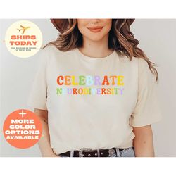 celebrate neurodiversity celebrate the spectrum brain autism t-shirt, neurodiversity t-shirt, autism awareness shirt, au
