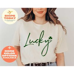 lucky shirt, shamrock shirt, lucky women shirt, irish shirt, womens st pattys shirt, st patricks day shirt, lucky clover