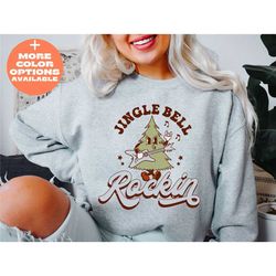 jingle bell rockin christmas tree sweatshirt, retro christmas sweatshirt, christmas sweater, retro christmas sweatshirt,