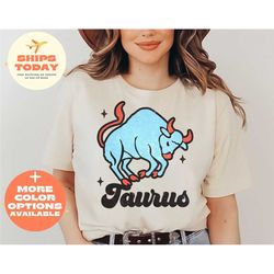 taurus shirt, zodiac 70s tshirt, taurus astrology tee, retro taurus graphic t-shirt, zodiac t-shirt, zodiac present, tau