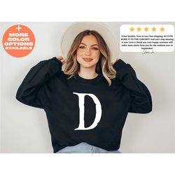 alphabet letter sweatshirt, letter d initial alphabet sweatshirt, word art gift, initial sweatshirt letter d, college sw