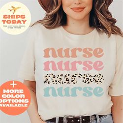 retro nurse shirts, rn shirts, nurses superhero, nurse week, shirt for woman, nursing shirt, nursing school tee, rn leop