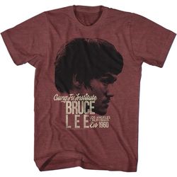 bruce lee established 1960 vintage maroon heather adult t-shirt