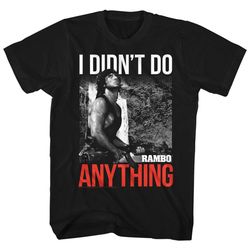 rambo i didn't do it black adult t-shirt