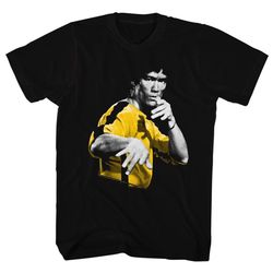 bruce lee hooowah black adult t-shirt