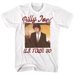 billy joel '81 tour white adult t-shirt