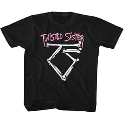 twisted sister bone logo black toddler t-shirt