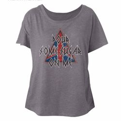 def leppard pour some sugar on me triangle heather junior women's dolman t-shirt