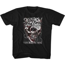 skid row skull chain black children's t-shirt