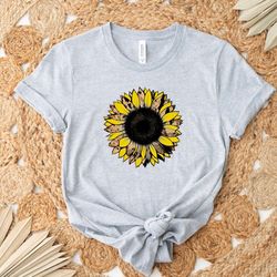 womens flowers gift shirt, leopard print shirt, sunflower shirt,sunflower mom shirt