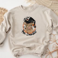 fall sweatshirt, cow hoodie, halloween sweater, thanksgiving sweater, cow tee, highland cow shirt, thanksgiving cow