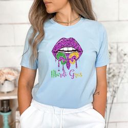 mardi gras lips shirt, women's mardi gras shirt, new orleans shirt, louisiana gift, mardi gras party t-shirt