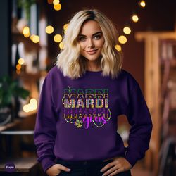 mardi gras shirt, mardi gras sweatshirt, cute mardi gras long sleeve shirt,louisiana parade krewe,new orleans sweater