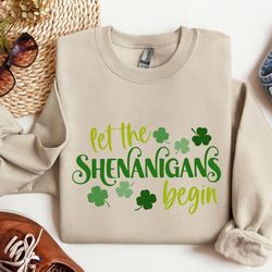 let the shenanigans begin shirt, st patricks day party shirt, funny st paddys shirt, st pattys irish tee, green beer shi