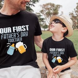 our first father's day shirt, fathers day matching shirt, father's day daddy and baby outfit, father's day gift c