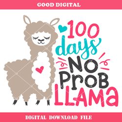 100 days no prob llama svg, 100 days svg, llama svg