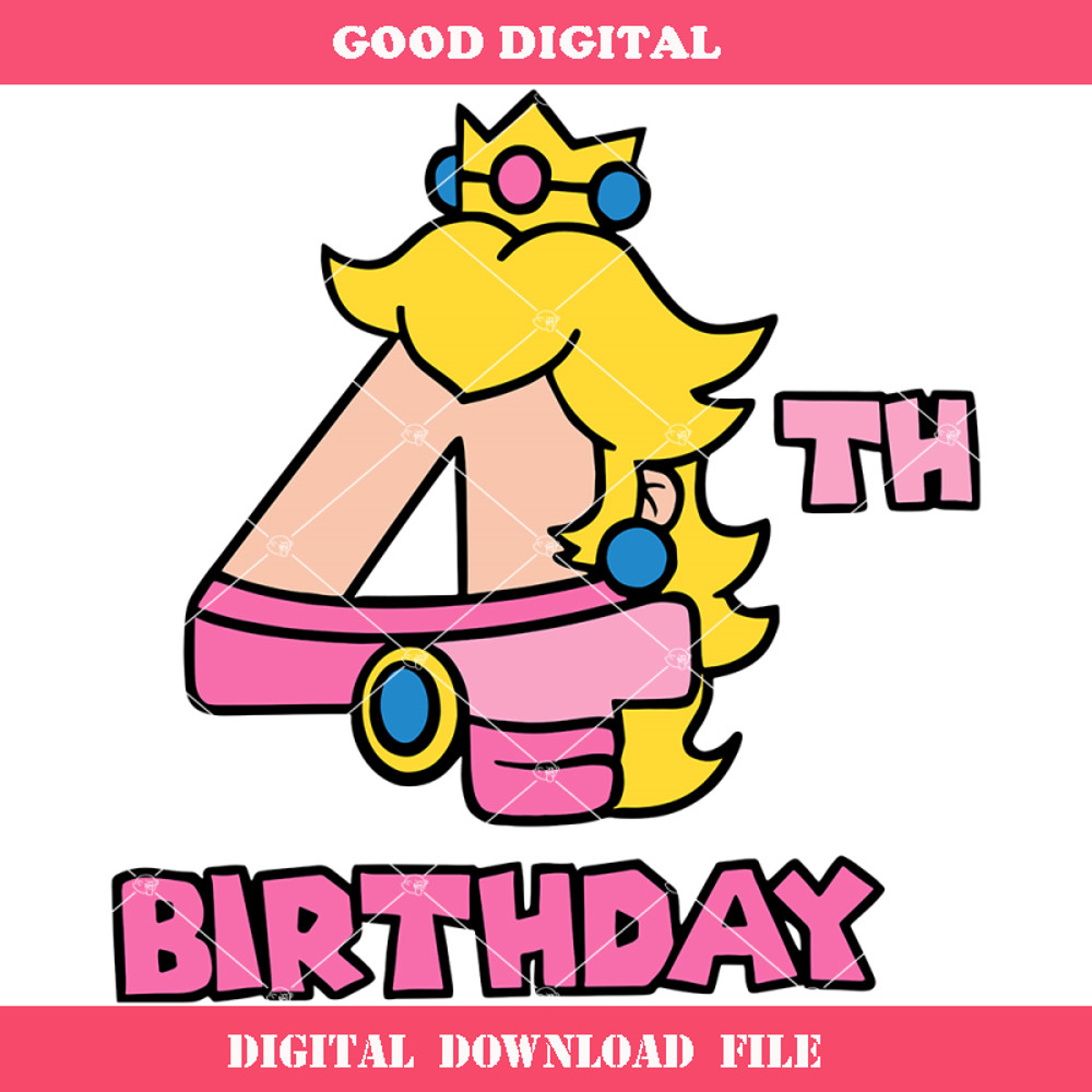 4th Birthday Peach Princess Svg, Daisy Princess Birthday Svg.jpg