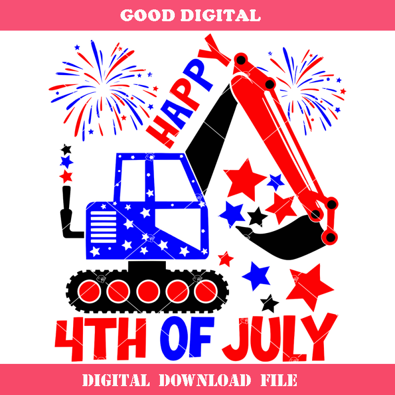 4th of July Excavator Svg, Kids 4th July Svg, Patriotic Svg.jpg