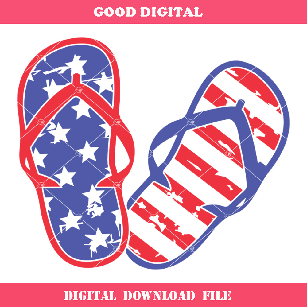 4th of July Flip Flops Svg, Summer Svg, Independence Day Svg.jpg