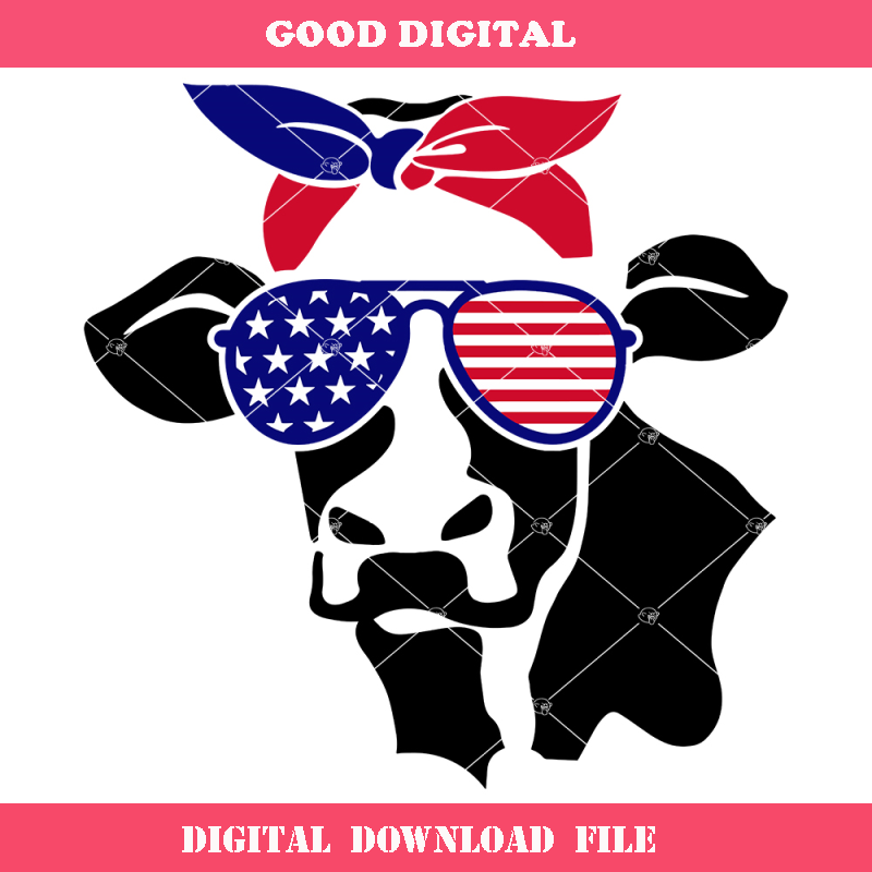 4th of July Heifer Svg, Crazy Heifer Svg, Merica USA Svg.jpg