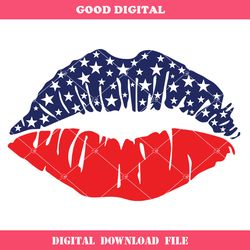 4th of july lips svg, american kiss svg, lips kiss usa svg 1