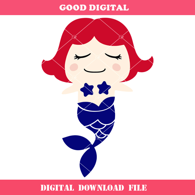 4th of July Little Mermaid Svg, Patriotic Mermaid Svg.jpg
