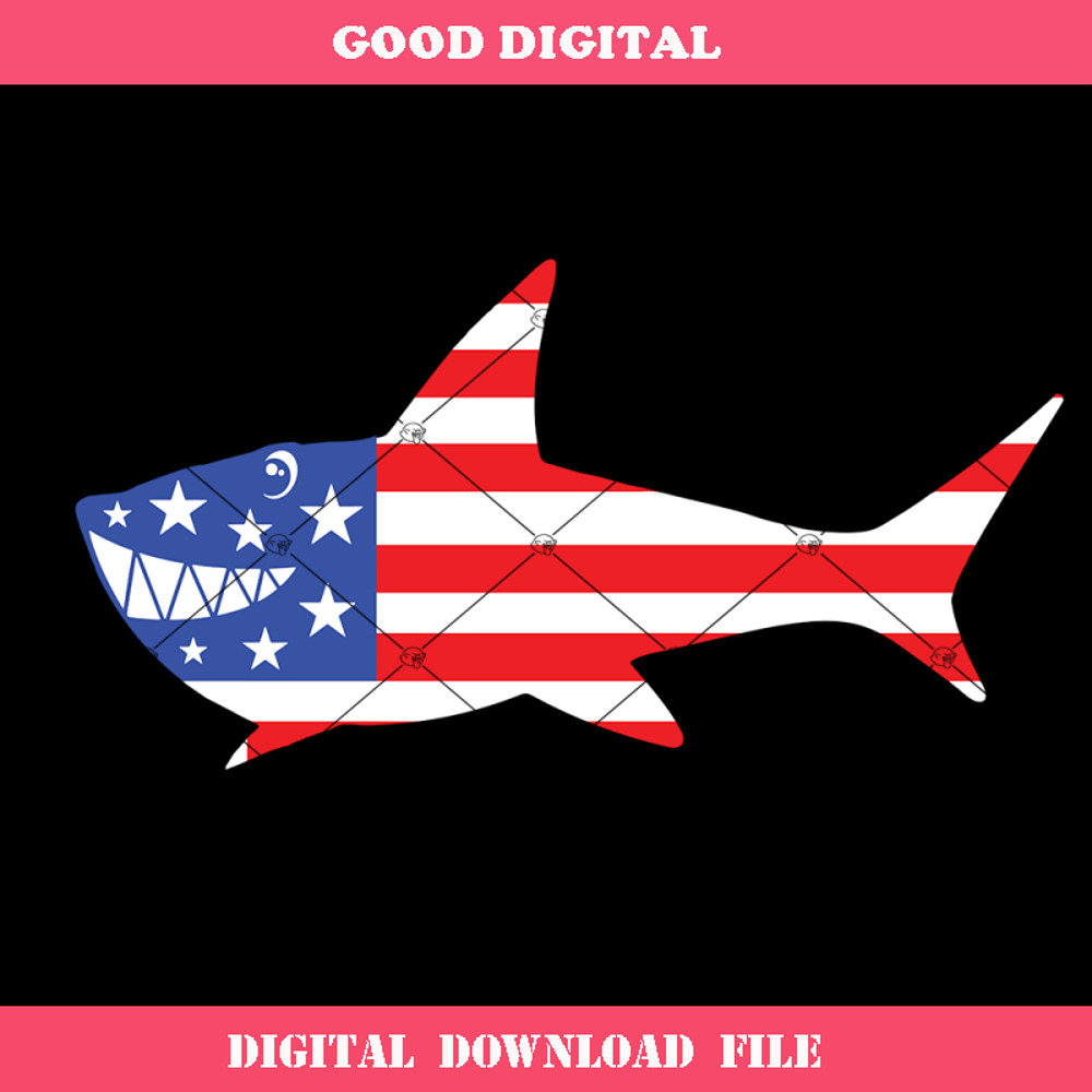 4th of July Shark Svg, Patriotic Shark Svg, Usa Flag Svg.jpg
