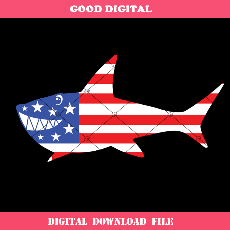 4th of July Shark Svg, Patriotic Shark Svg, Usa Flag Svg.jpg