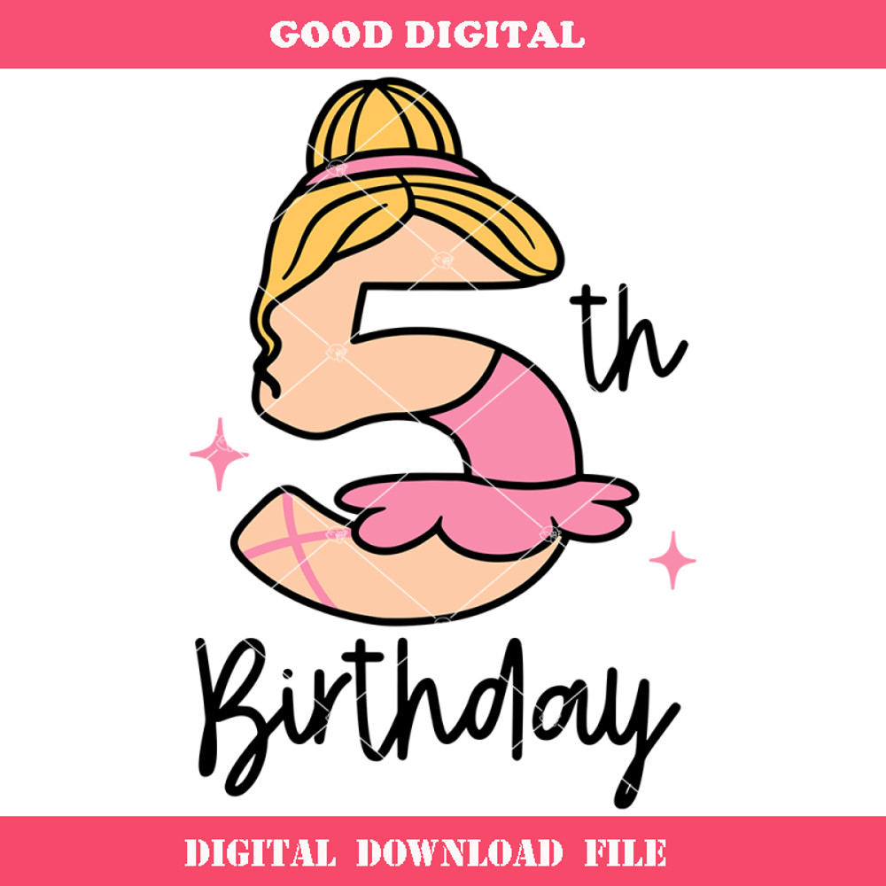 5th Birthday Ballerina Svg, Birthday Number Svg.jpg