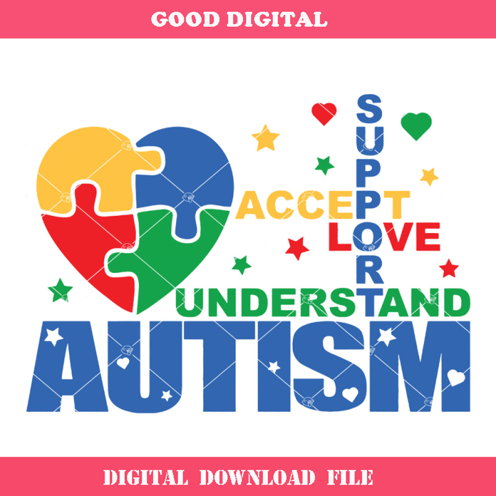 Accept Love Understand Support Autism Svg, Autism Heart Svg.jpg
