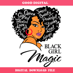 afro lady woman diva svg, black girl magic svg, afro girl