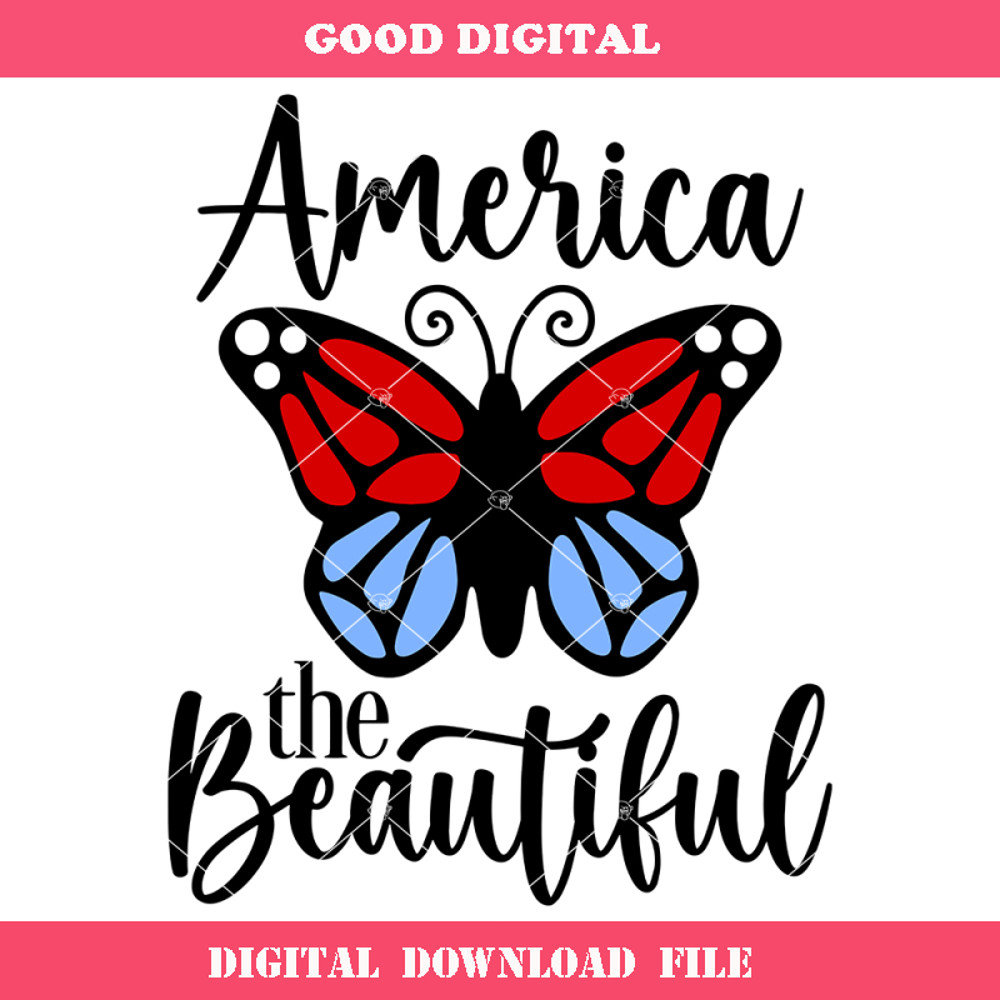 America the Beautiful Svg, 4th of July Butterfly Svg.jpg