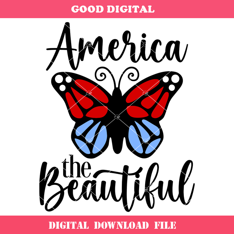 America the Beautiful Svg, 4th of July Butterfly Svg.jpg