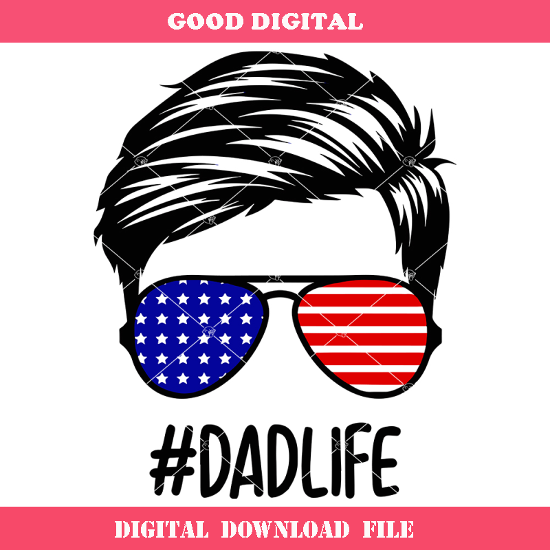 American Dad Life Svg, Dad Life Svg, American Flag Glasses.jpg