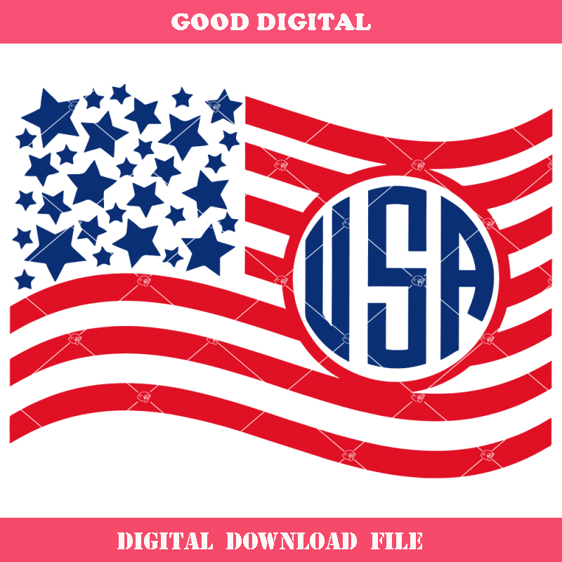 American Flag Monogram Svg, Monogram USA Flag Svg.jpg