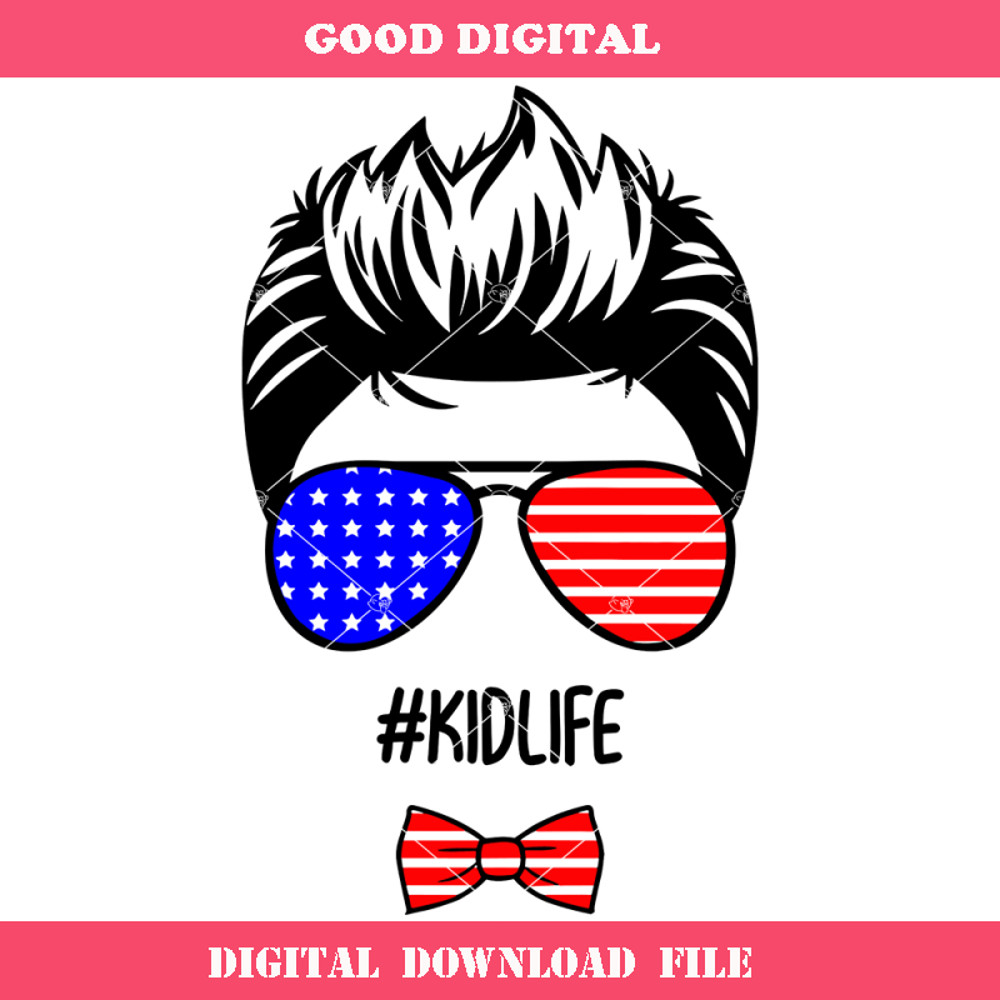 American Kid Life Svg, Boy Life Svg, American Flag Glasses.jpg