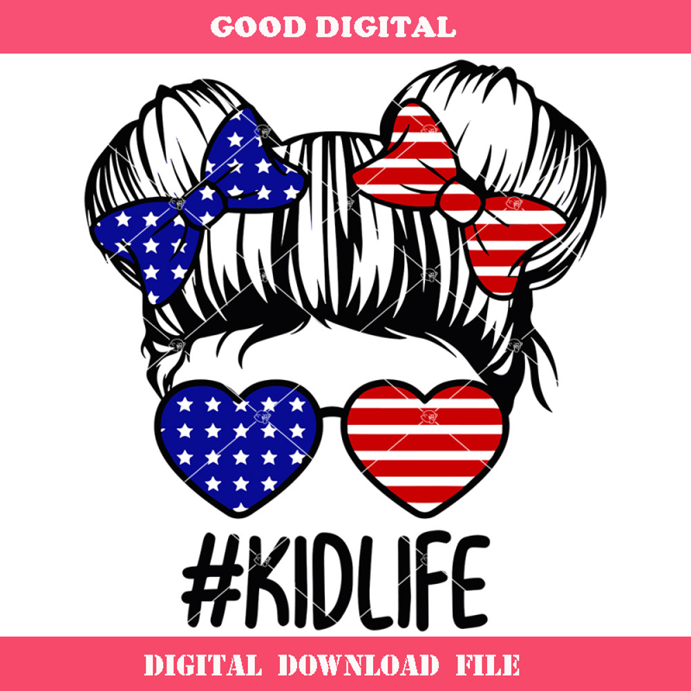 American Kid Life Svg, Girl Life Svg, American Flag Glasses 1.jpg