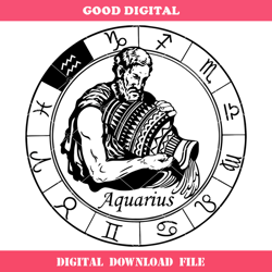 aquarius svg, zodiac birthday svg, celtic horoscope svg