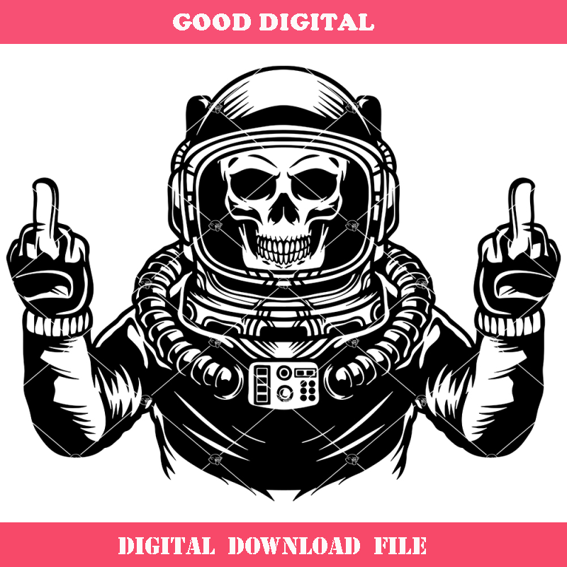 Astronaut Skull Svg, Skull Middle Finger Svg, Cosmonaut Svg.jpg