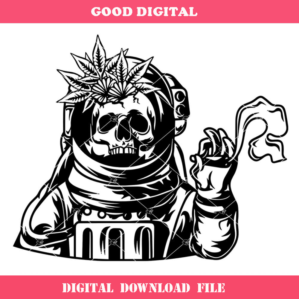 Astronaut Smoking Joint Svg, Smoking Weed Svg, High as Moon.jpg