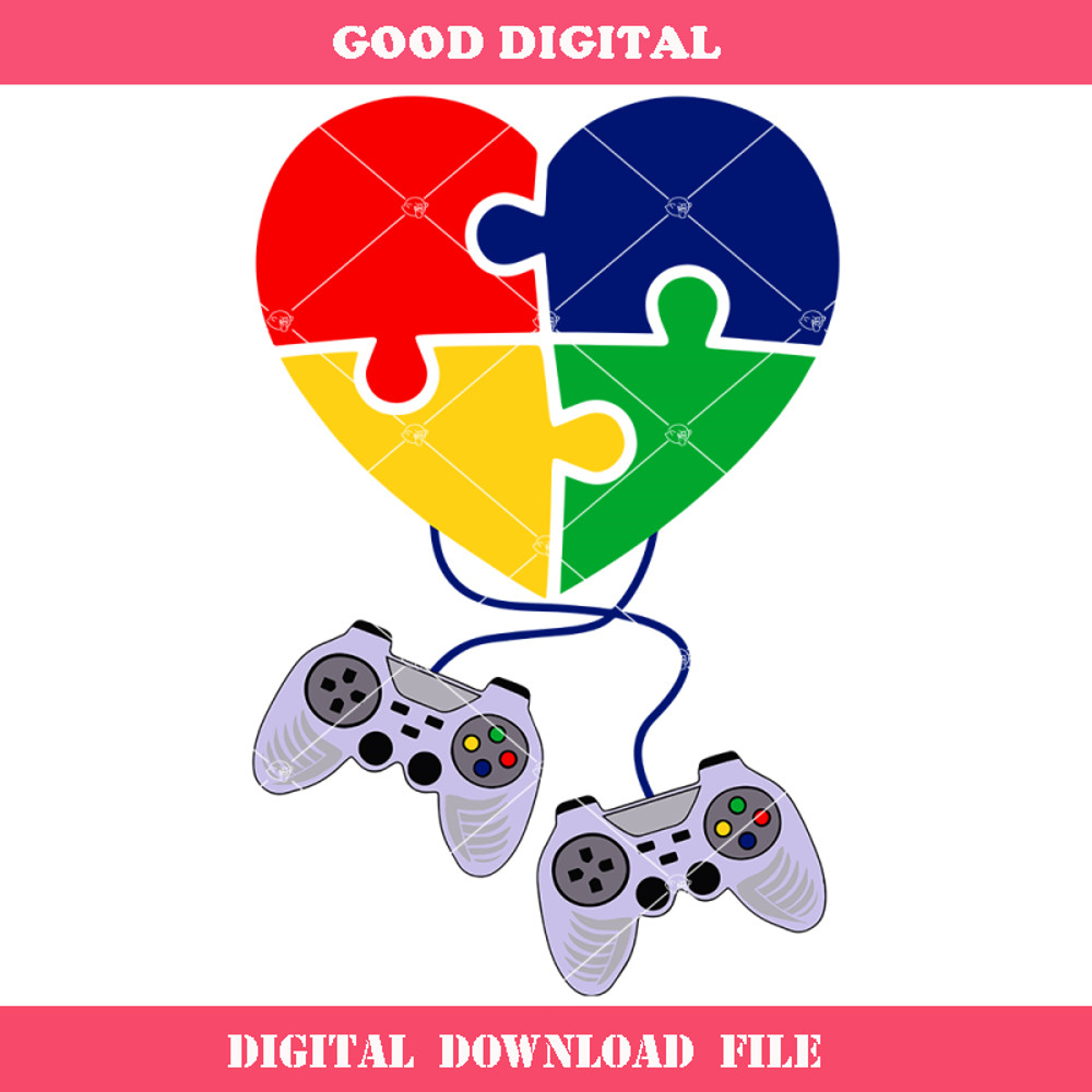 Autism Awareness Retro Video Gamer Svg, Game Controller Svg.jpg