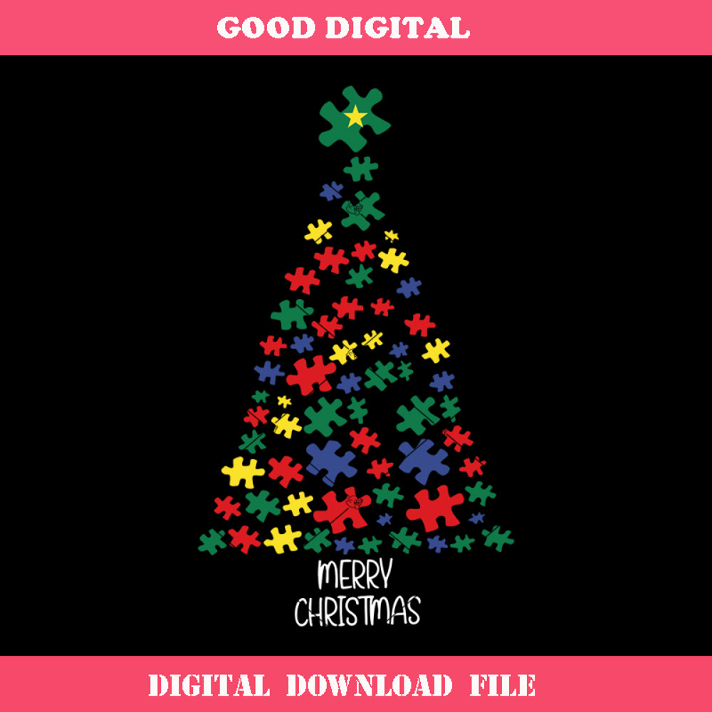 Autism Puzzle Tree Svg, Merry Christmas Svg, Autism.jpg