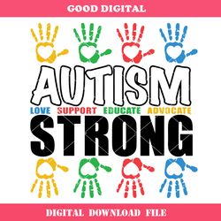 autism strong svg, autism awareness svg, asd svg