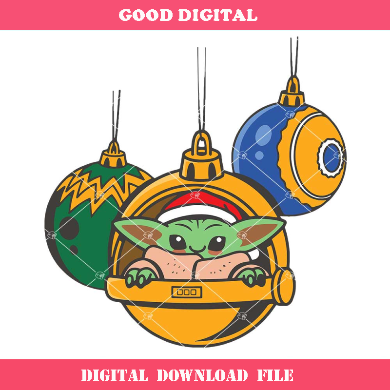 Baby Yoda Christmas Decoration Ball Svg, Star Wars Christmas.jpg