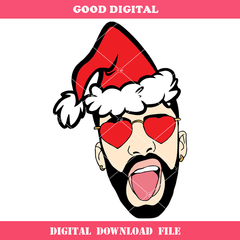 Bad Bunny Christmas Svg, Bad Bunny Santa Svg, Santa Claus.jpg